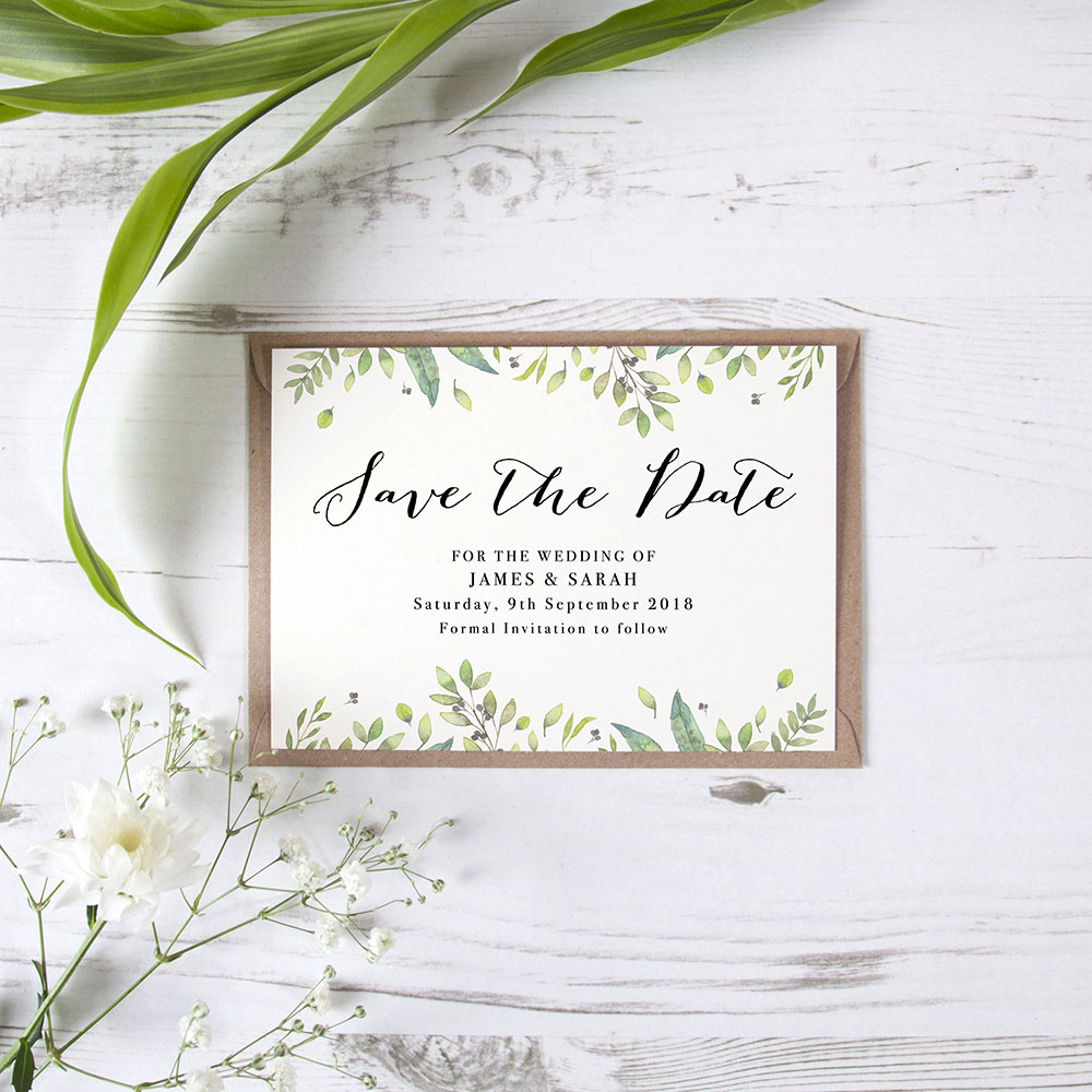 Wedding invitation deals save the date